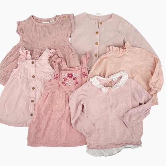 Toddler Girl Neutral Pink Clothes Bundle | Size 6M-2Y - Picture 1 of 11